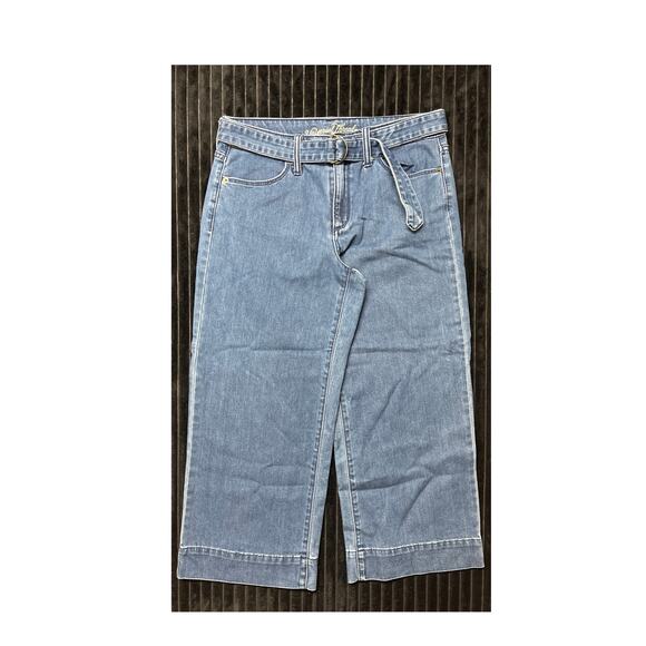 Universal Thread Women’s Blue Wide Leg Ankle Jeans Size 6 with Belt - Picture 1 of 5